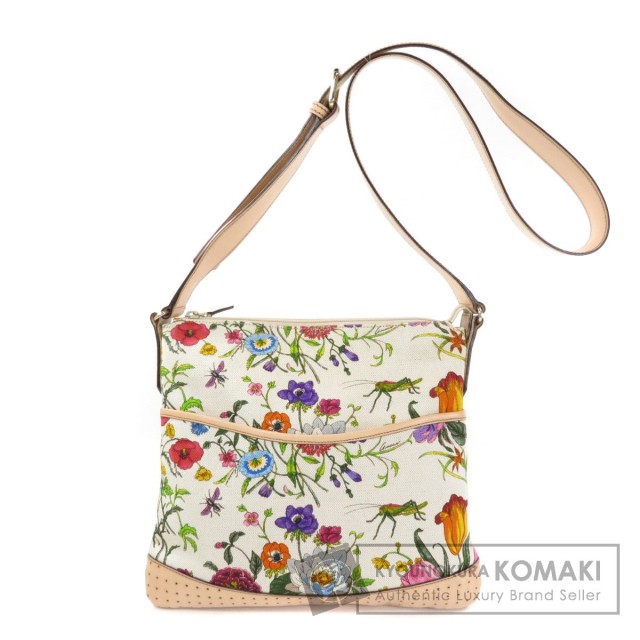 GUCCI グッチ 145857 フローラ ショルダーバッグ キャンバス/レザー  