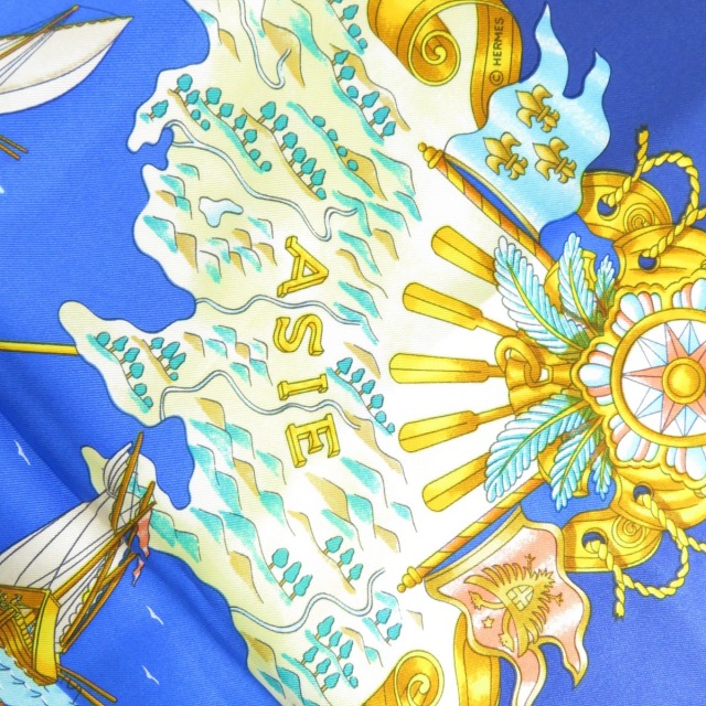 HERMES エルメス カレ90 VOILES DE LUMIERE 光の帆船 スカーフ シルク 