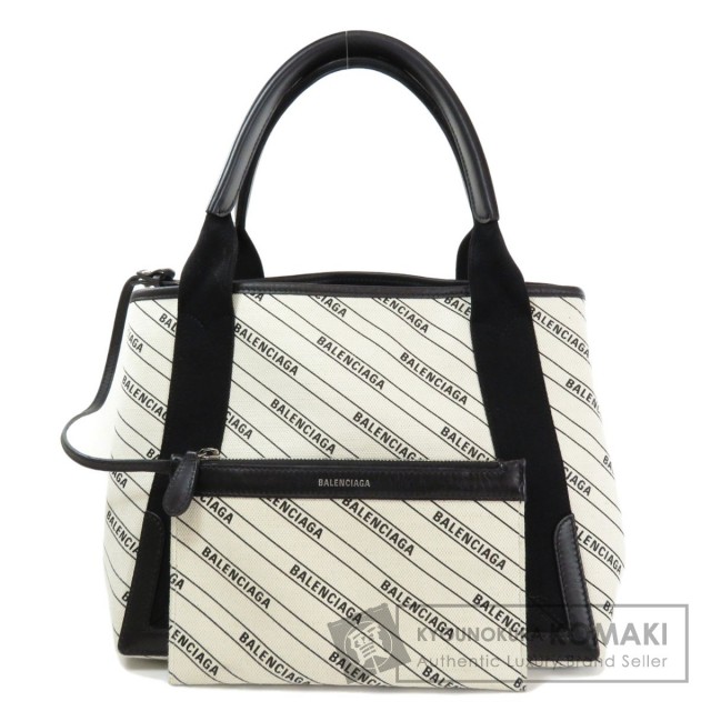 BALENCIAGA ネイビーカバスS ストライプ トートバッグ