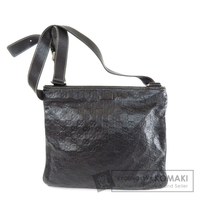 GUCCI グッチ 201446 GG シマ ショルダーバッグ カーフ メンズ