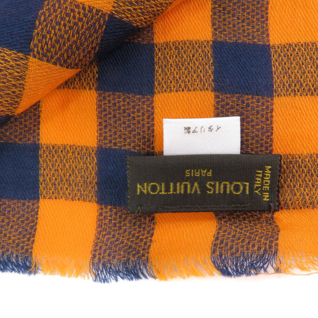 LOUIS VUITTON チェックストール オレンジ ネイビー（ルイ・ヴィトン  