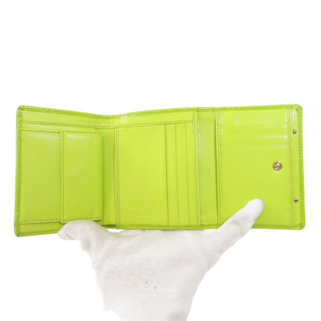 VERSACE ネオングリーン 二つ折り財布
