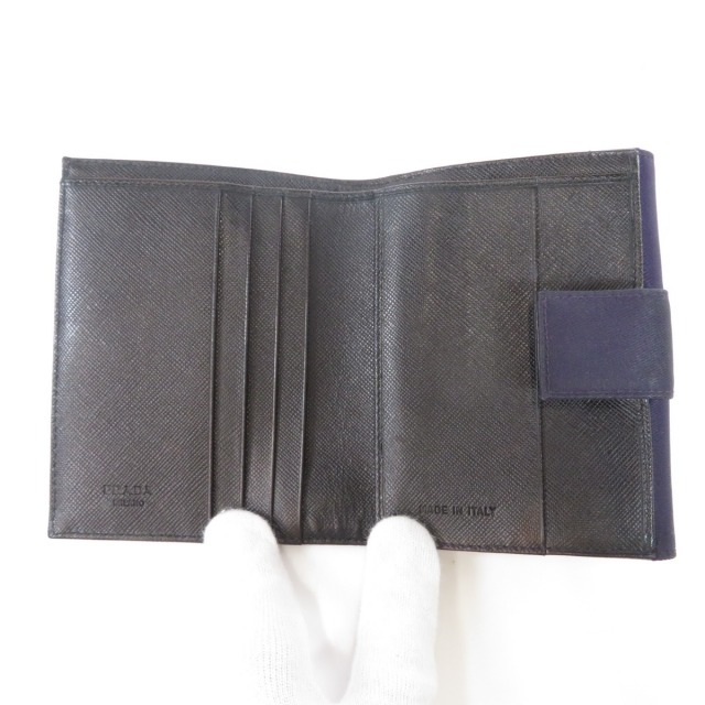 PRADA プラダ M523 ロゴプレート 二つ折り財布（小銭入れあり