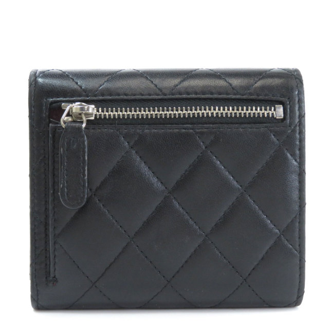 CHANEL シャネル マトラッセ 二つ折り財布（小銭入れあり） ラムスキン 