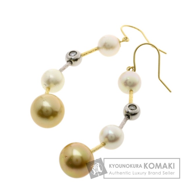 0.15ct アコヤ 真珠 南洋パール ダイヤモンド 恵パール ピアス K18 