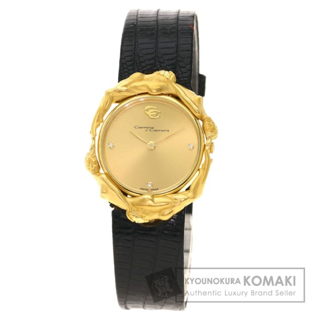 Carrera y Carrera カレライ腕時計 筋違い 稼働中 レディース 18K