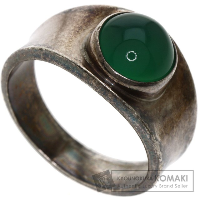 【美品・箱付き】ジョージジェンセン／グリーンアゲート SV925 リング／12号 美品・箱付き】ジョージジェンセン／グリーンアゲート SV925