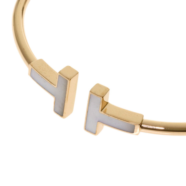 TIFFANY&Co. ティファニー Tワイヤー ホワイトシェル ブレスレット K18  
