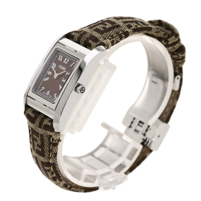 FENDI【フェンディ】7600L ズッカ柄 ループ ターンフェイス 腕時計 SS  