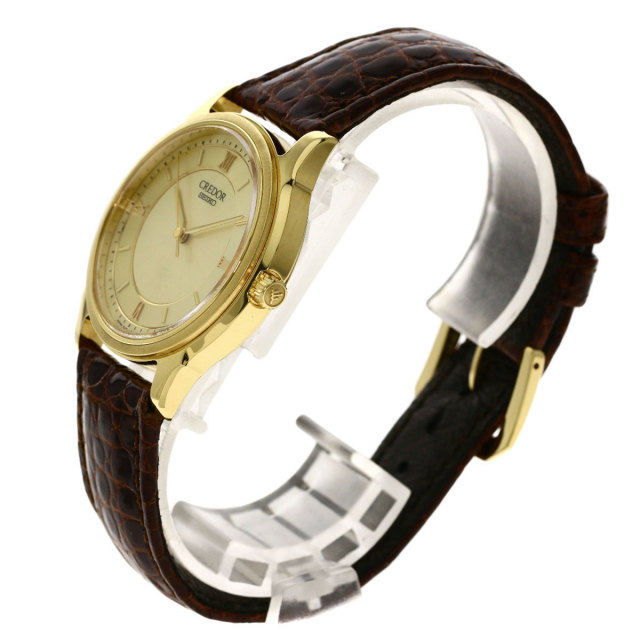 SEIKO セイコー 8J81-7010 クレドール 腕時計 K18イエローゴールド/革 