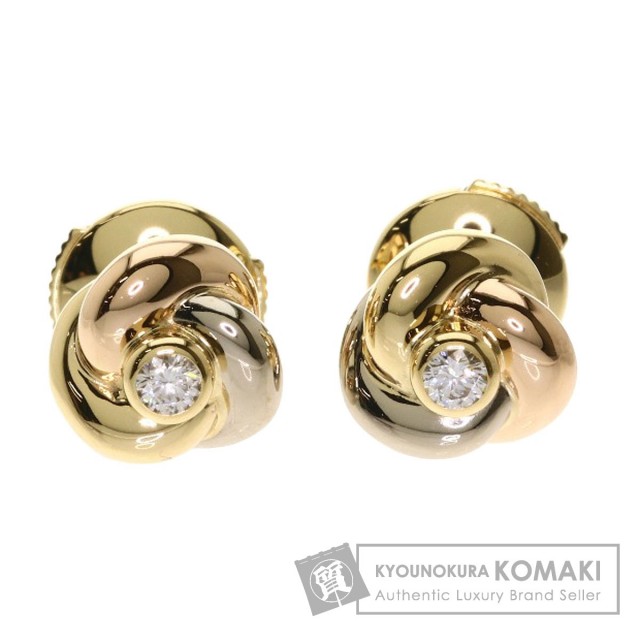 CARTIER カルティエ ベビートリニティ ダイヤモンド ピアス K18  
