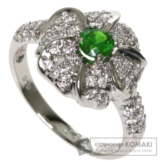 0.37ct デマントイドガーネット ダイヤモンド リング・指輪 プラチナ  