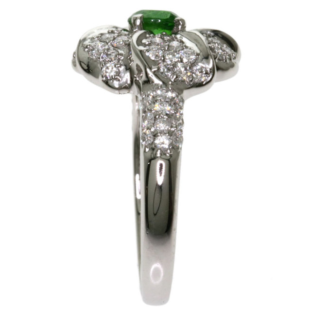 0.37ct デマントイドガーネット ダイヤモンド リング・指輪 プラチナ  