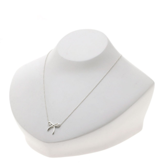 TIFFANY&Co.ティファニーボウリボンネックレスシルバー