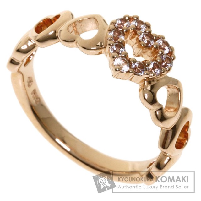 4℃ ヨンドシー ホワイトストーン ハートモチーフ リング・指輪 K10  