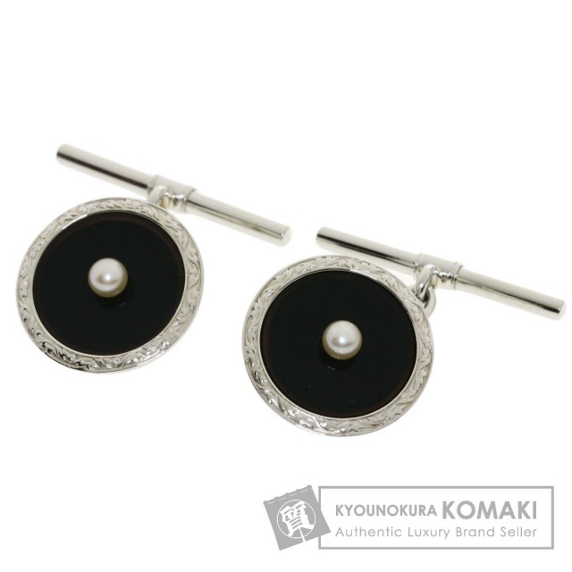 MIKIMOTO アコヤパール 真珠 カフス K18YG メンズ（ミキモト アコヤ  