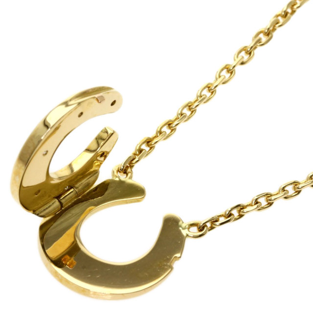 HERMES エルメス ホースシュー ダイヤモンド ネックレス K18イエロー  