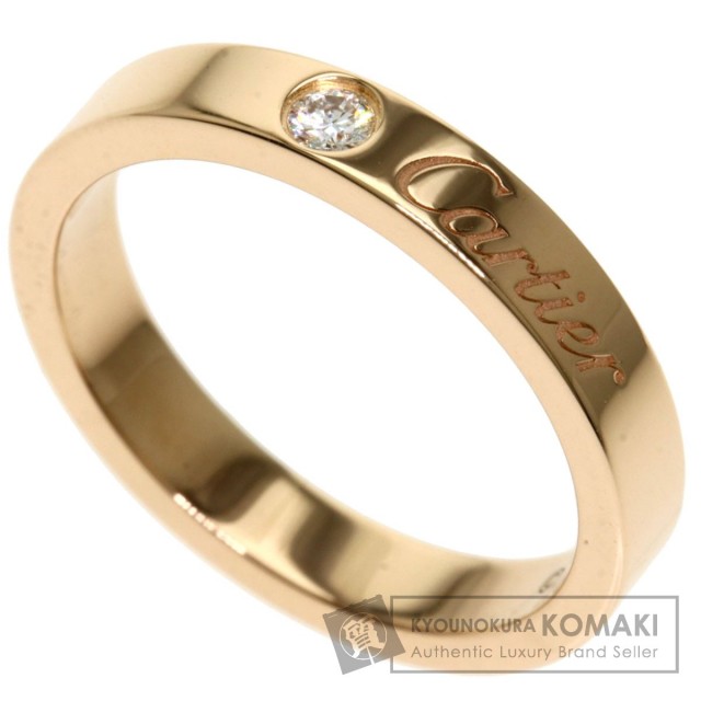 CARTIERカルティエエングレーブド1Pダイヤモンド#48リング・指輪K18  