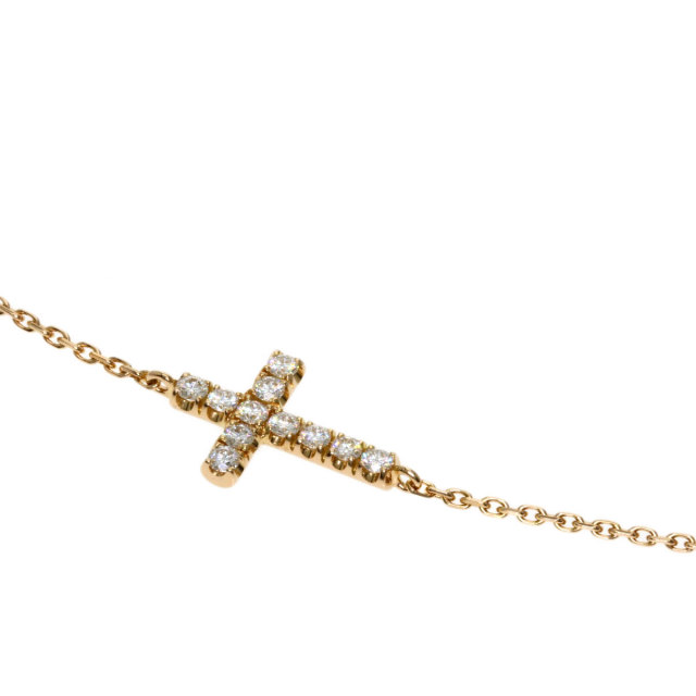 【Cartier】クロス ピンクゴールド ダイヤモンド ブレスレット 限定商品☆Cartier ピンクゴールドxダイヤのクロスブレスレット