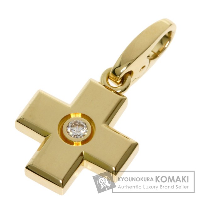 CARTIERカルティエクロスダイヤモンドチャームペンダントトップK18  