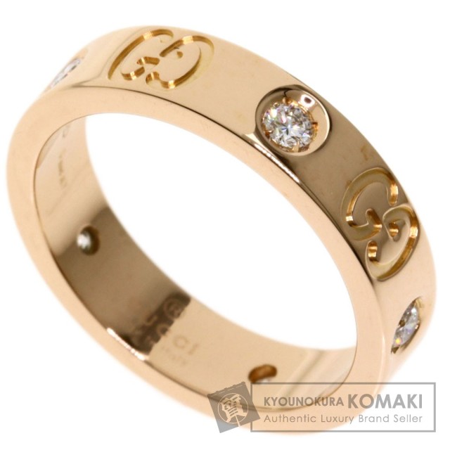 【新品、本物、当店在庫だから安心】 GUCCIグッチグッチアイコン5Pダイヤモンド#6リング・指輪K18 アクセサリー