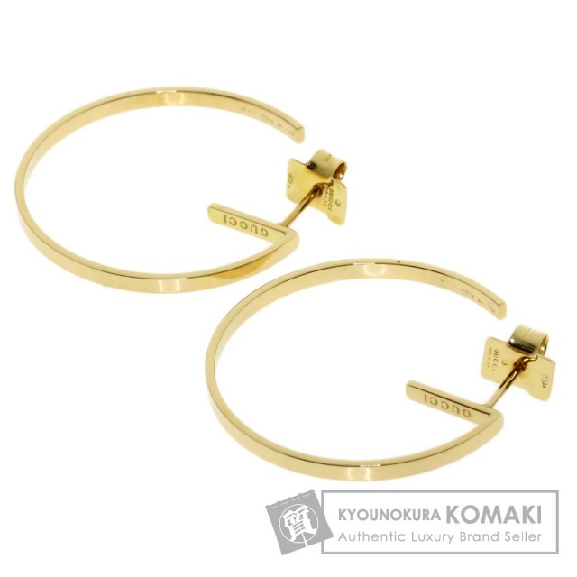 GUCCI グッチ G ロゴ フープ ピアス K18イエローゴールド レディース 