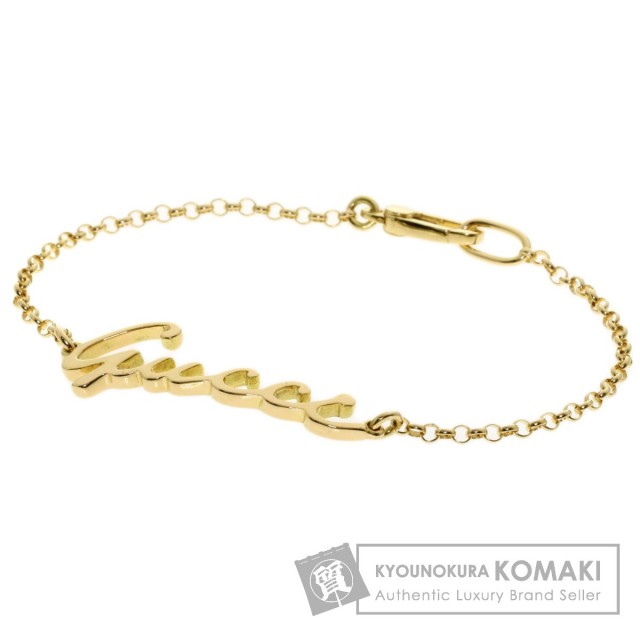 GUCCIグッチロゴチェーンブレスレットK18イエローゴールドレディース 