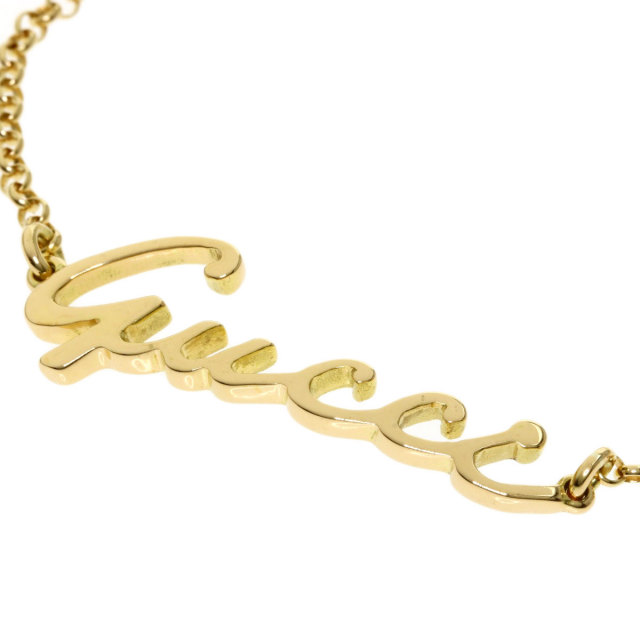 GUCCIグッチロゴチェーンブレスレットK18イエローゴールドレディース 