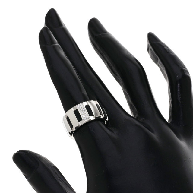 Jewelry】13g 徹底的 K18WG リング D0.50 バラモチーフ /ホワイト  