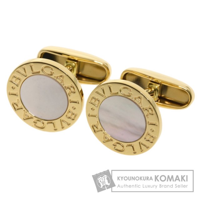 BVLGARIブルガリブルガリブルガリホワイトシェルカフスK18イエロー  