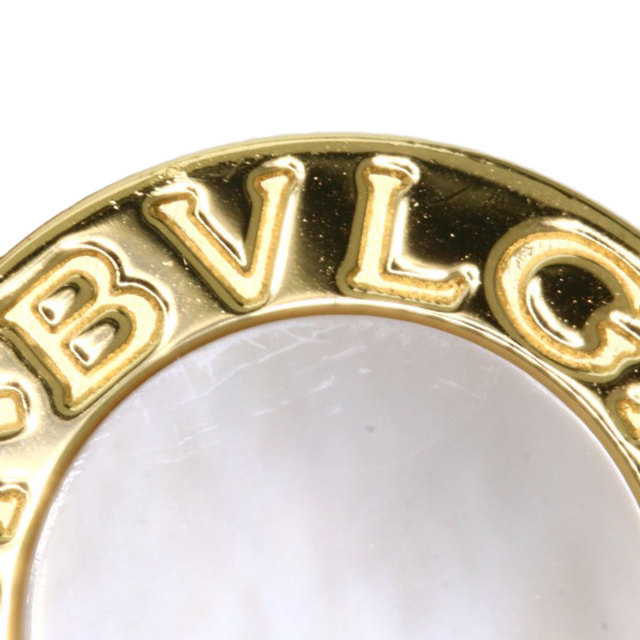 BVLGARIブルガリブルガリブルガリホワイトシェルカフスK18イエロー  