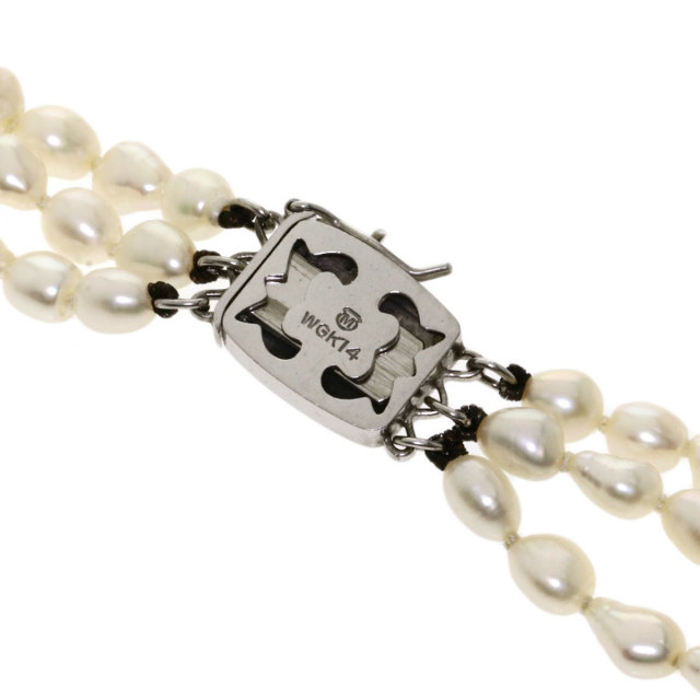 MIKIMOTO ミキモト 3連 淡水パール 真珠 ネックレス K14ホワイト  