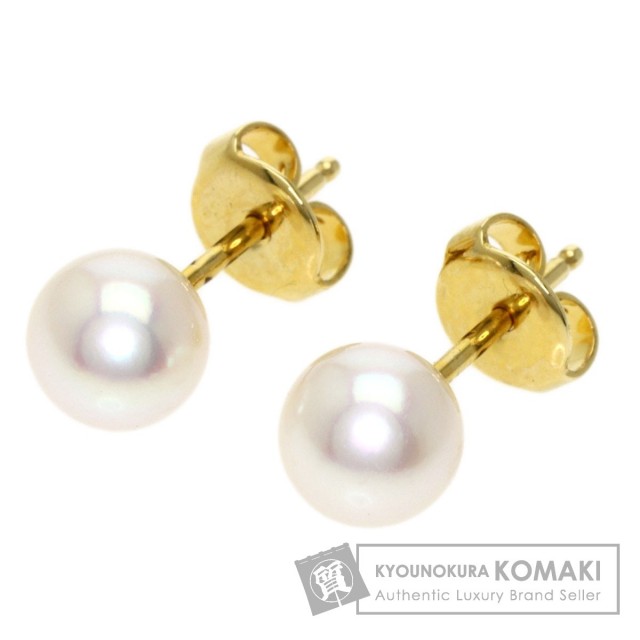 MIKIMOTO ミキモト パール 真珠 ピアス K18イエローゴールド レディース 