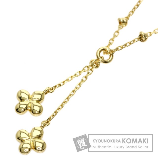 MIKIMOTO ミキモト フラワーモチーフ ネックレス K18イエロー