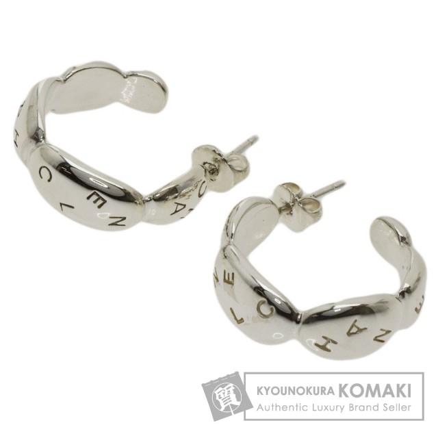 CHANEL シャネル ロゴ フープ ピアス シルバー レディース 