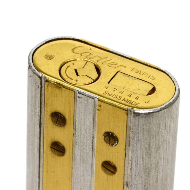 CARTIER カルティエ サントス ゴールド ストライプ ガス ライター 金属 
