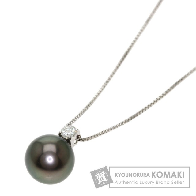 TASAKIタサキ黒パール真珠ダイヤモンドネックレスK18ホワイトゴールド  