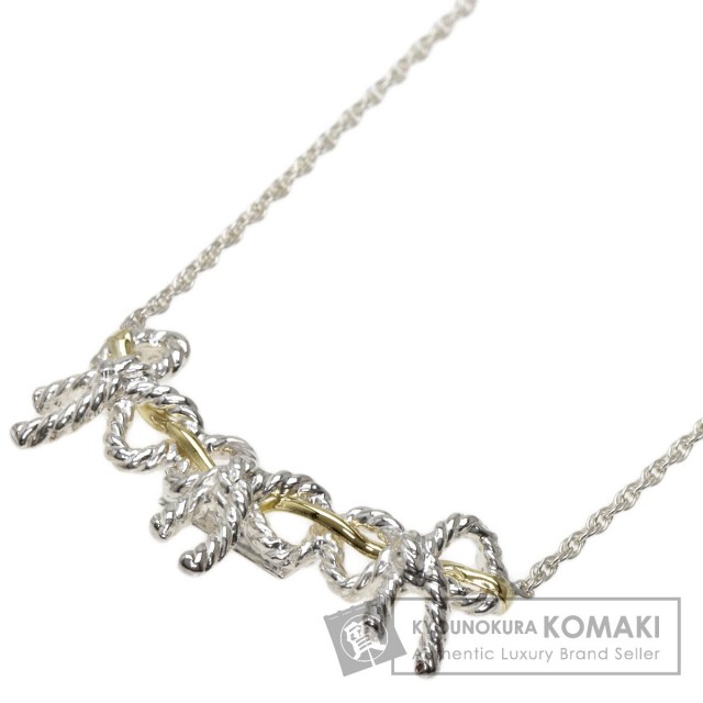 TIFFANY&Co. ティファニー トリプルリボン ネックレス K18イエロー  
