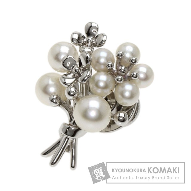 MIKIMOTO ミキモト 花束 パール 真珠 ブローチ シルバー レディース