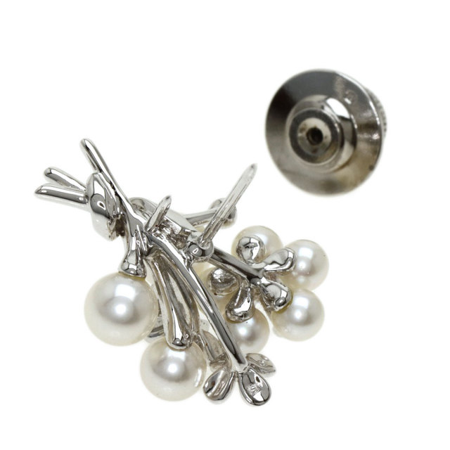 MIKIMOTO ミキモト 花束 パール 真珠 ブローチ シルバー レディース