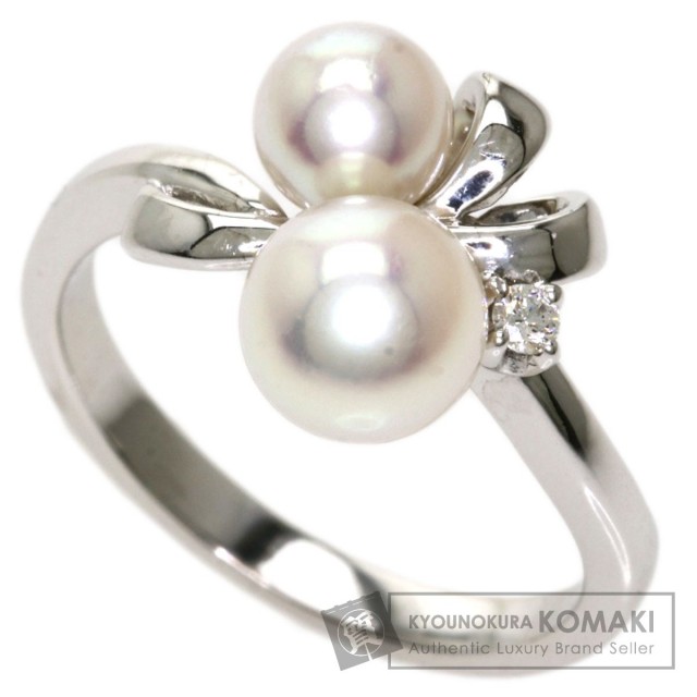 MIKIMOTO ミキモト アコヤパール 真珠 ダイヤモンド ピンキーリング  