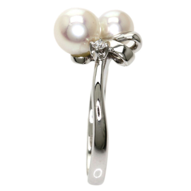 MIKIMOTO ミキモト アコヤパール 真珠 ダイヤモンド ピンキーリング  