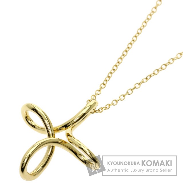 TIFFANY&Co. ティファニー オープン クロス ミディアム ネックレス K18 