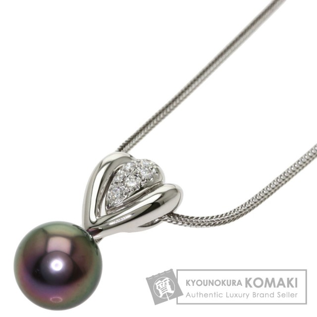 TASAKI タサキ ブラックパール 真珠 ダイヤモンド ネックレス プラチナ 