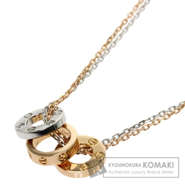 CARTIER カルティエ ラブ スリーフープ ダイヤモンド ネックレス K18 
