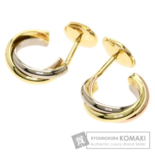 CARTIER カルティエ トリニティ 3カラー ピアス K18イエローゴールド  