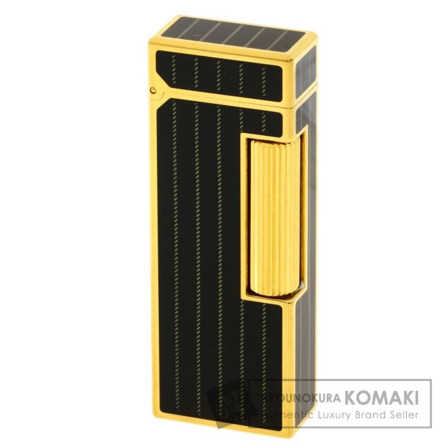 Dunhill ダンヒル ローラガス ブラックストライプ ライター 金属製 メンズ