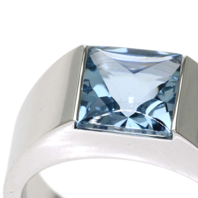 CARTIER カルティエ タンクリング アクアマリン #54 リング・指輪 K18 