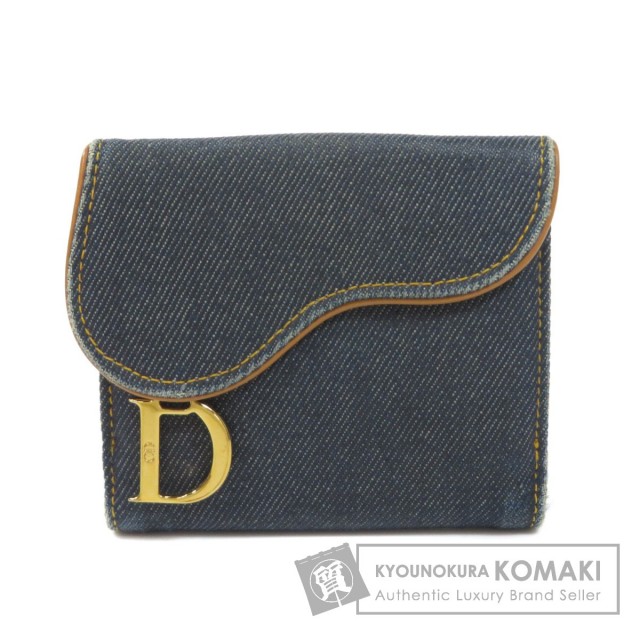 CHRISTIAN DIOR クリスチャンディオール サドルフラップ 二つ折り財布 
