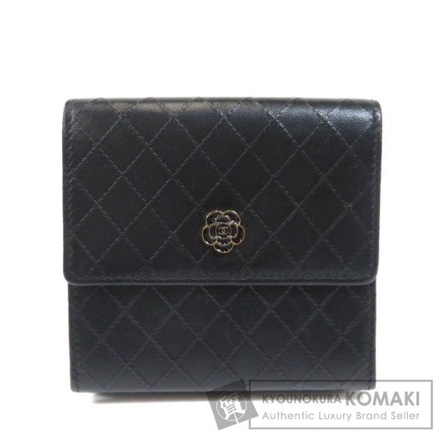 CHANEL シャネル カメリア 二つ折り財布（小銭入れあり） カーフ 